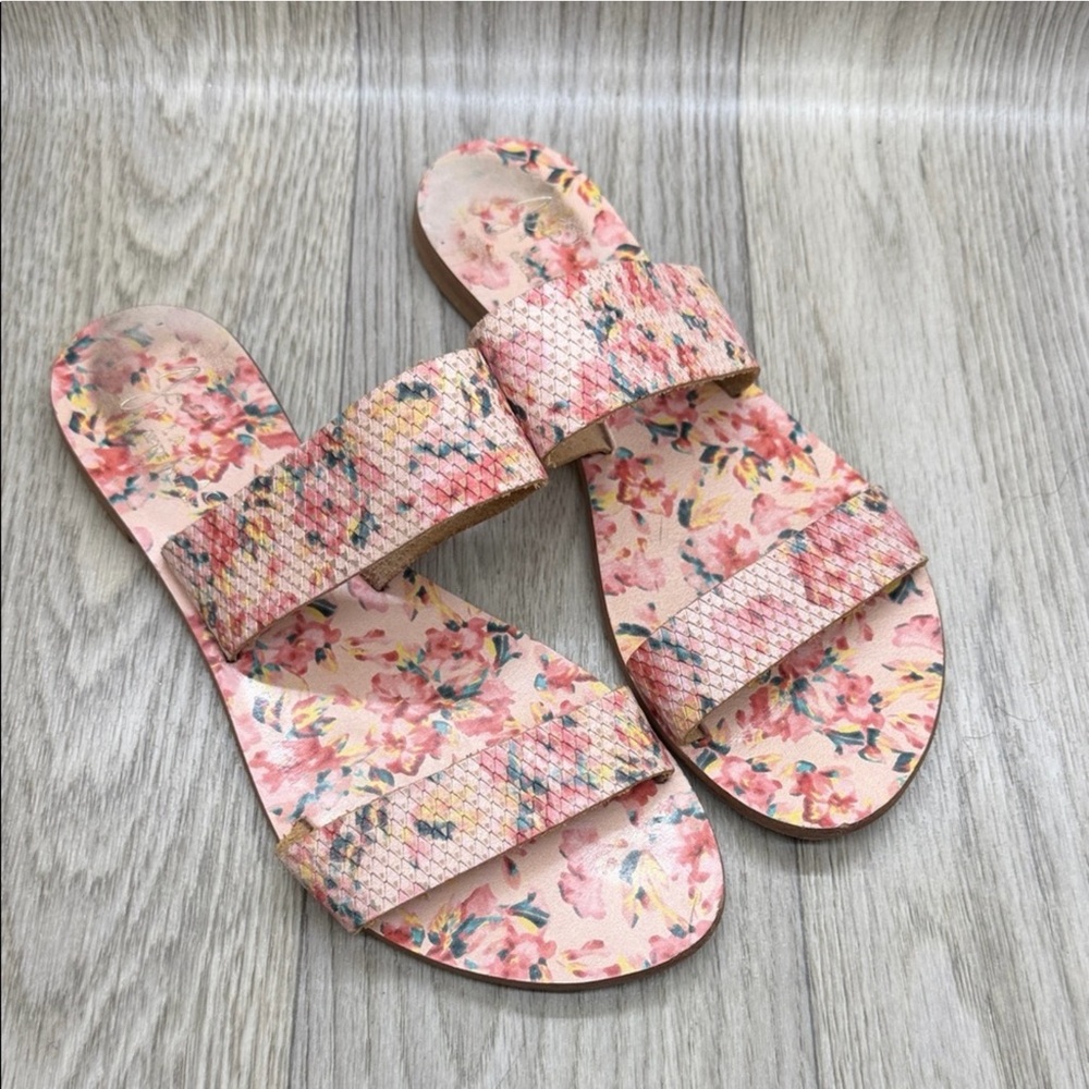 Joie Pink Floral Slide Sandals